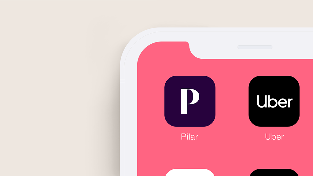 Imagem que exemplifica o visual do aplicativo de Pilar no estilo mobile.